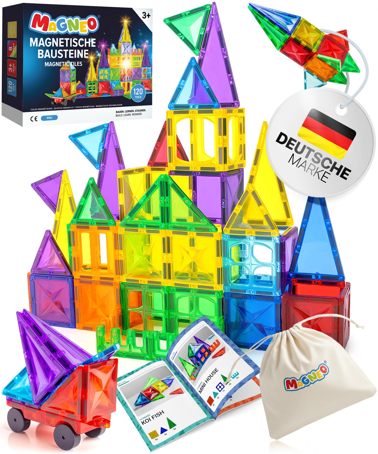Magnetische Bausteine 120 Teile – Magneo PRO mit SafeCapsule Magneo - Magnetische Bausteine